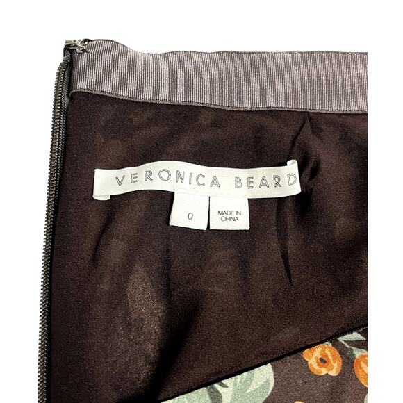 VERONICA BEARD Pixie Floral Ruched Silk Midi Skirt | Womens 0, Oxblood Brown - Picture 5 of 11